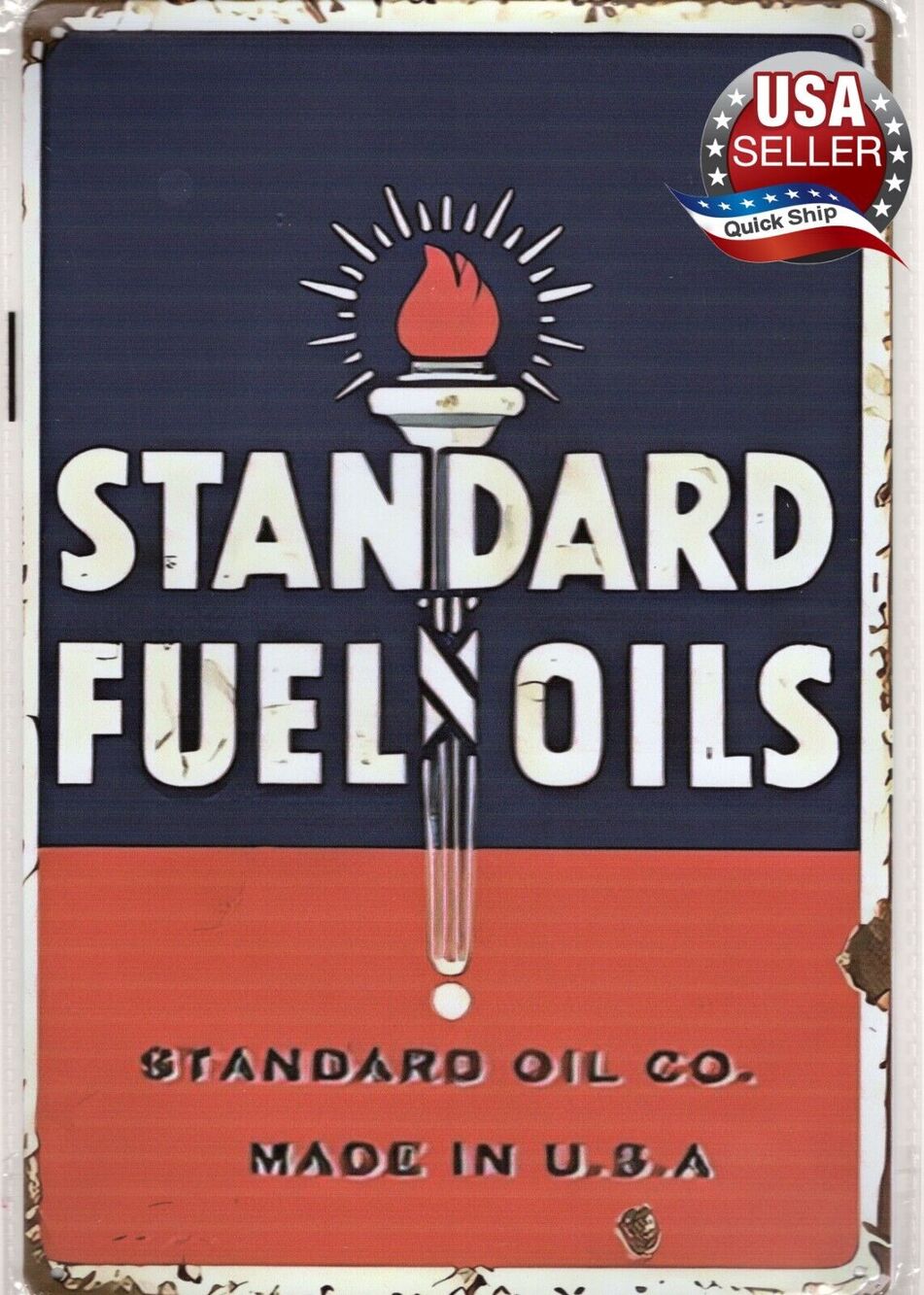 Retro Tin Sign • Petroliana • Standard Oil Company Fuels & Oils • Made In U.S.A.
